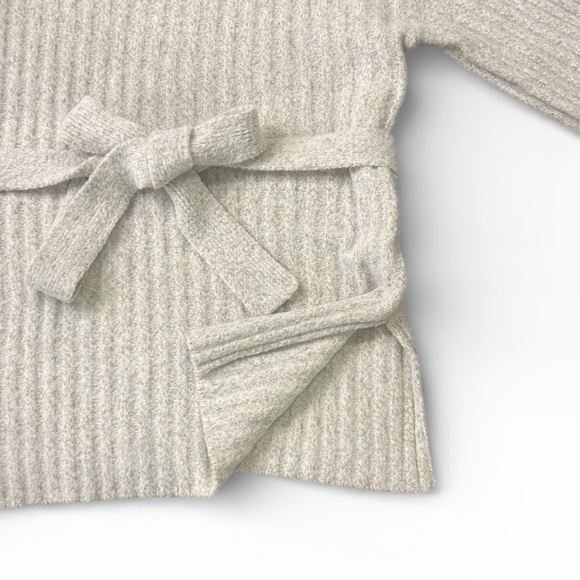 VICI Cream Ribbed Knit Belted Turtleneck Tunic Sweater Women’s Size Medium - Picture 5 of 9